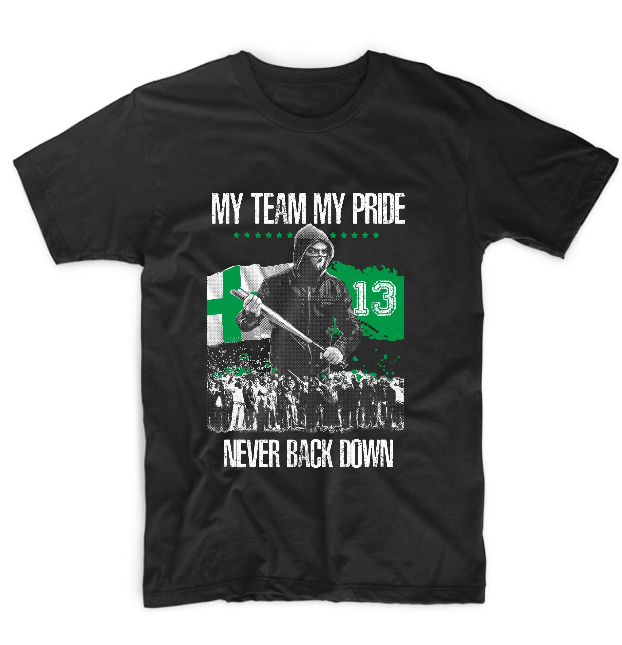 : Ανδρικό T-Shirt σε μαύρο χρώμα (My Team Green)