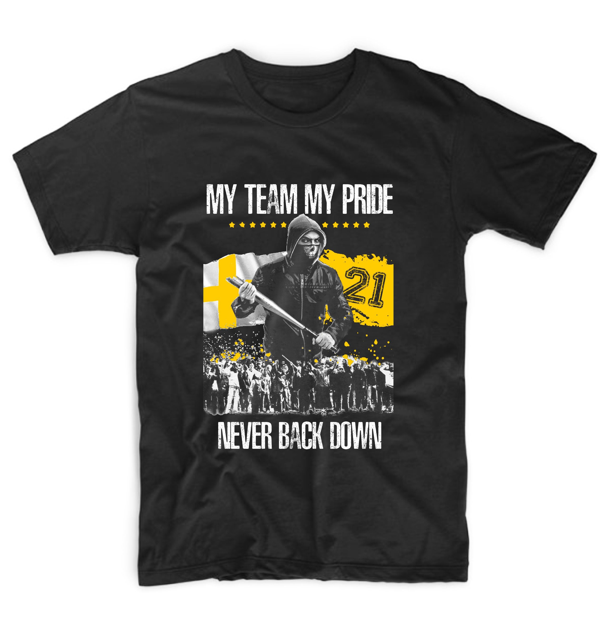 Ανδρικό T-Shirt σε μαύρο χρώμα (My Team Yellow)