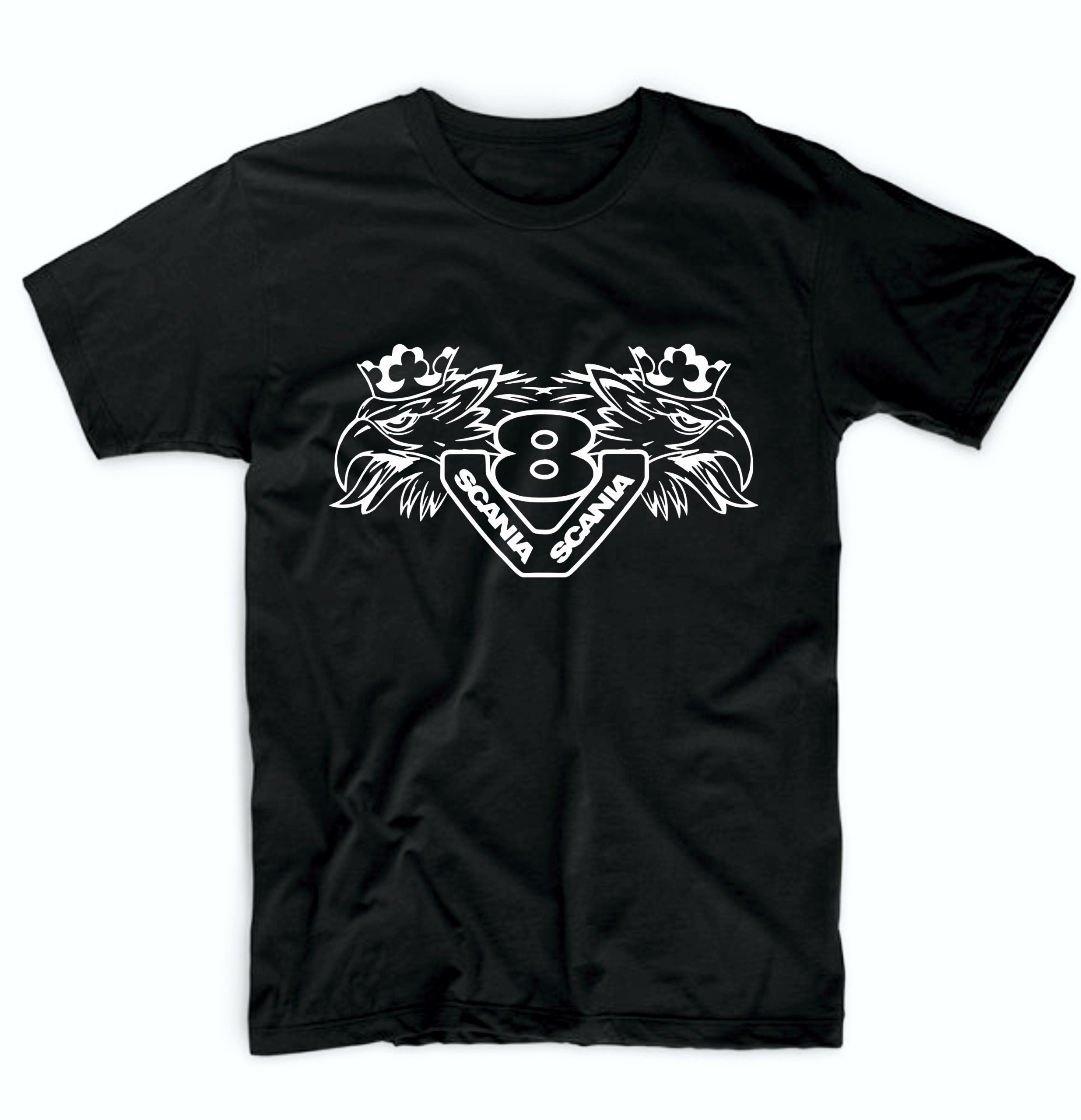 Ανδρικό T-Shirt σε μαύρο χρώμα SCANIA V8 DOUBLE EAGLE