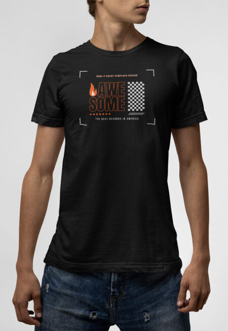Ανδρικό T-Shirt σε μαύρο χρώμα Awesome