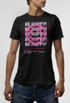 Ανδρικό T-Shirt σε μαύρο χρώμα Be Happy