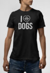 Ανδρικό T-Shirt σε μαύρο χρώμα I Love Dogs
