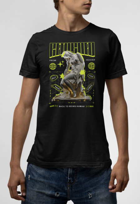T-shirt μαύρο Returned from Heaven