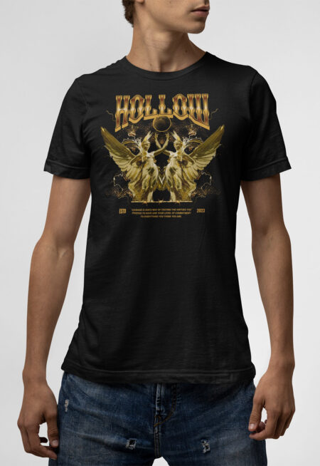 T-shirt μαύρο Hollow