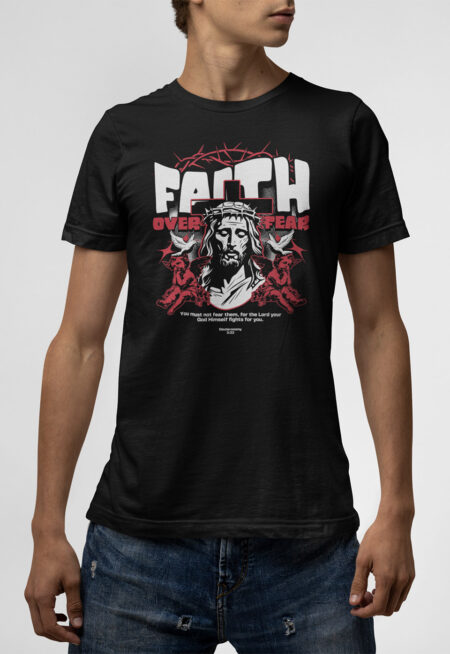 T-shirt μαύρο Faith over Fear