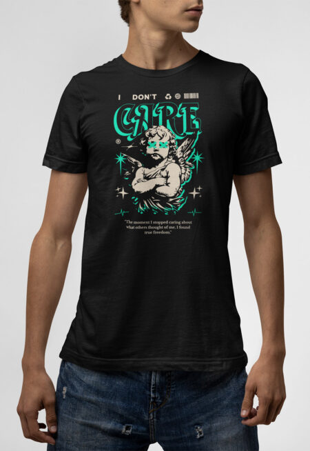 T-shirt μαύρο Don't Care