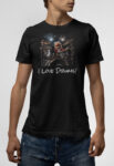 T-shirt μαύρο I love drums