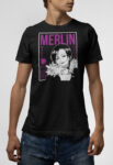 T-shirt μαύρο Merlin