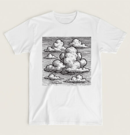 T-shirt λευκό Clouds