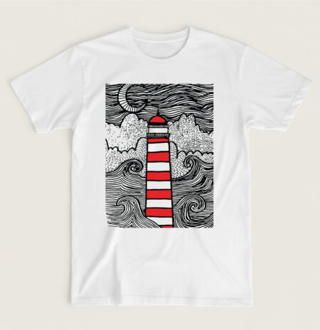 T-shirt λευκό Red Lighthouse